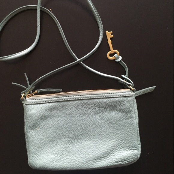 Fossil aqua real leather crossbody/shoulder bag - Picture 7 of 12